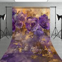 Aperturee Purple Gold Abstract Floral Fine Art Sweep Backdrop, 5 x 7 ft (1.5 x 2.1 m), 42 USD, sweep backdrops, LRSD4K38-D