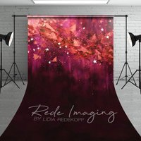 Aperturee Abstract Red Stars Fine Art Sweep Photo Backdrop, 5 x 7 ft (1.5 x 2.1 m), 42 USD, sweep backdrops, LRSD4K45-D