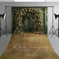 Aperturee Greenery Floral Arch Green Retro Wall Sweep Backdrop, 5 x 7 ft (1.5 x 2.1 m), 42 USD, sweep backdrops, LRSD4K59-D