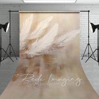 Aperturee Painted White Neutral Feathers Fine Art Sweep Backdrop, 5 x 7 ft (1.5 x 2.1 m), 42 USD, sweep backdrops, LRSD4K81-D