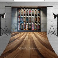 Aperturee Skateboard Shop Wall Sweep Photography Backdrop, Lifestyle Urban Sports Studio Prop