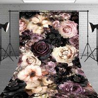 Aperturee Dark Moody Floral Sweep Backdrop Vintage Studio Floor Mat Prop Fine Art Decoration Professional Photography Rubber Floor Mat