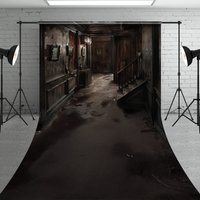 Aperturee Abandoned Haunted Mansion Sweep Backdrop, Derelict Hallway for Horror Photos, Spooky House Interior Studio, 5x7ft (WxH), 42 USD, sweep bac