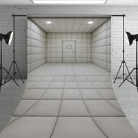 Aperturee White Padded Room Sweep Backdrop, Asylum Cell for Horror and Escape Room, Minimalist Themed Photos, 5x7ft (WxH), 42 USD, sweep backdrops,