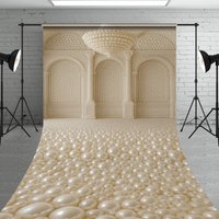 Aperturee Pearl Ballroom Sweep Backdrop, Elegant Luxury Room with Arches, Fantasy Wedding or Maternity Photo Shoots, 5x7ft (WxH), 42 USD, sweep back