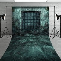 Aperturee Gothic Haunted Window Sweep Backdrop, Spooky Wall with Cobwebs, Dark and Creepy Halloween Themed Photos, 5x7ft (WxH), 42 USD, sweep backdr