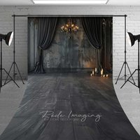 Aperturee Gothic Vintage Wall Sweep Photo Backdrop Dark Interior Photo Background