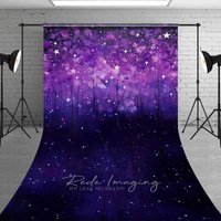 Aperturee Purple Starry Night Sweep Photo Backdrop Galaxy Theme Photo Background