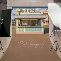 Aperturee Outdoor Playground Ice Cream Shop Sweep Photo Backdrop, 5 x 7 ft (1.5 x 2.1 m), 42 USD, sweep backdrops, LRSD8K14-D