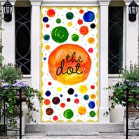 Aperturee Creative Painted Colorful The Dot Party Door Cover, 30x80 Inch, 28.48 USD, party door covers, LZML140A-A