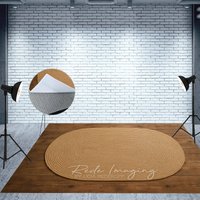 Aperturee Taupe Oval Rug Wood Fabric Floor Backdrop For Photo, 5X3FT(1.5X1M), 41.2 USD, fabric floor backdrops, MATLRHD7K70-E