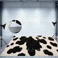 Aperturee Cow Pattern Carpet Fabric Floor Backdrop For Photo, 5X3FT(1.5X1M), 41.2 USD, fabric floor backdrops, MATLRHD7K87-E