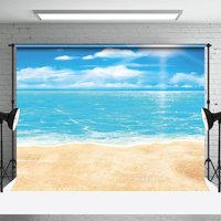 Aperturee Animation Beach Ocean Warm Sky Photography Backdrop, 3X2FT(1MX0.6M), 14 USD, summer backdrops, NYHD12808045-M