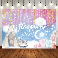 Aperturee Sweet Moonlights Tent Pillow Gift Sleepover Backdrop, 5X3FT(1.5X2M), 51.13 USD, birthday backdrops, NYHD13001001-E