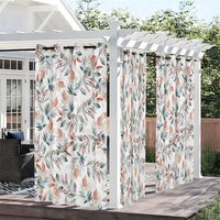 Aperturee Fall Leaves Fresh Waterproof Printed Outdoor Curtains, W52in x L84in, 87.43 USD, printed outdoor curtains, S0D12145-S