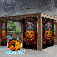 Aperturee Wednesday Scary Waterproof Printed Outdoor Curtains, W52in x L84in, 87.43 USD, printed outdoor curtains, S0D12150-S