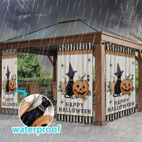 Aperturee Halloween Nights Waterproof Printed Outdoor Curtains, W52in x L84in, 87.43 USD, printed outdoor curtains, S0D12186-S