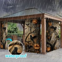 Aperturee Bird Pumpkins Waterproof Printed Outdoor Curtains, W52in x L84in, 87.43 USD, printed outdoor curtains, S0D12190-S