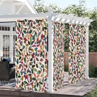 Aperturee Various Leaf Waterproof Printed Outdoor Curtains, W52in x L84in, 87.43 USD, printed outdoor curtains, S0D12192-S