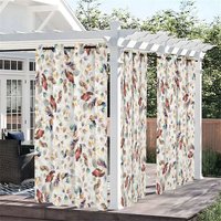 Aperturee Fall Leaves View Waterproof Printed Outdoor Curtains, W52in x L84in, 87.43 USD, printed outdoor curtains, S0D12211-S