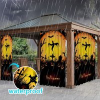Aperturee Ghost Grave Bats Waterproof Printed Outdoor Curtains, W52in x L84in, 87.43 USD, printed outdoor curtains, S0D12214-S