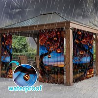 Aperturee Pumpkin Tree Waterproof Printed Outdoor Curtains, W52in x L84in, 87.43 USD, printed outdoor curtains, S0D12224-S