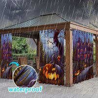 Aperturee Candle Manor Waterproof Printed Outdoor Curtains, W52in x L84in, 87.43 USD, printed outdoor curtains, S0D12256-S