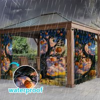 Aperturee Cartoon Drawing Waterproof Printed Outdoor Curtains, W52in x L84in, 87.43 USD, printed outdoor curtains, S0D12258-S