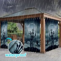 Aperturee Skeleton Hand Waterproof Printed Outdoor Curtains, W52in x L84in, 87.43 USD, printed outdoor curtains, S0D12263-S