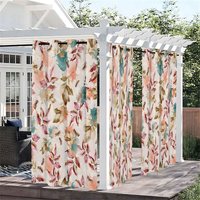 Aperturee Repetitive Leaf Waterproof Printed Outdoor Curtains, W52in x L84in, 87.43 USD, printed outdoor curtains, S0D12269-S