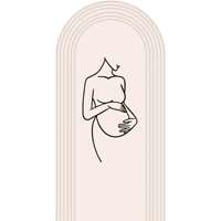 Aperturee Pregnancy Silhouette Boho Backdrop, Elegant Expected Parents Baby Shower Arch, Gender Neutral Maternity Photo Booth Decor