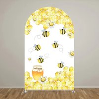 Aperturee Sweet Honey Bee Baby Shower Backdrop, Baby On The Way Gender Reveal Decor, Spring Themed Photo Arch, 1.6x4ft (50x120cm)