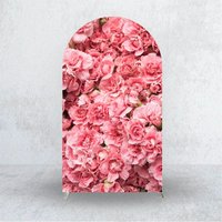 Aperturee Pink Carnation Floral Wall Arch Backdrop, 3D Flowers Photo Prop, Elegant Wedding Bridal Shower Decor