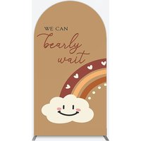 Aperturee We Can Bearly Wait Arch Backdrop, Boho Rainbow Baby Shower Decor, Teddy Bear Theme Party Supplies for Boy
