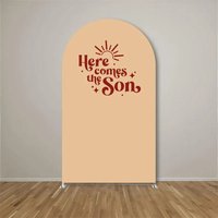 Aperturee Here Comes The Son Arch Backdrop, Minimalist Typography Studio Prop