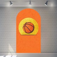 Aperturee Basketball Sport Theme Party Backdrop, Orange Arch Cover for Boys Baby Shower, Gender Reveal and Birthday Photo Booth