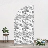Aperturee Wild Animals Forest Happy Birthday Half Moon Arch Backdrop, 1.6 x 4 ft (0.5 x 1.2 m), 98.18 USD, arch backdrop kit, XQGD1X54YL-AJ
