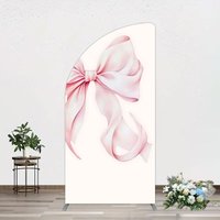 Aperturee Sweet Pink Bow Simple Happy Birthday Half Moon Arch Backdrop, 1.6 x 4 ft (0.5 x 1.2 m), 98.18 USD, arch backdrop kit, XQGD1X66YL-AJ