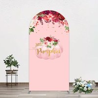 Aperturee Floral Pumpkin Sweet Pink Baby Shower Arch Backdrop, 1.6 x 4 ft (0.5 x 1.2 m), 98.18 USD, arch backdrop kit, XQGD1X67-AJ