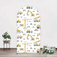 Aperturee Under Construction Excavator Baby Shower Arch Backdrop, 1.6x4ft (50x120cm), 98.18 USD, arch backdrop kit, XQGD1X96-AJ