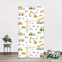 Aperturee Under Construction Excavator Baby Shower Rectangle Backdrop, 1.6x4ft (50x120cm), 98.18 USD, arch backdrop kit, XQGD1X96CF-AJ