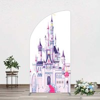 Aperturee Gorgeous Castle Princess Birthday Half Moon Arch Backdrop, 1.6x4ft (50x120cm), 98.18 USD, arch backdrop kit, XQGD1X98YL-AJ