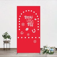 Aperturee Lucky In Love Las Vegas Wedding Rectangle Backdrop, Red Casino Theme Bridal Shower Party Cover