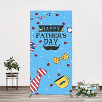 Aperturee Blue Heart Stars Happy Fathers Day Rectangle Backdrop, 1.6 x 4 ft (0.5 x 1.2 m), 98.18 USD, arch backdrop kit, YMGD1Z75CF-AJ