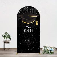 Aperturee Black Silver Sparkle You Did It Grad Arch Backdrop, 1.6 x 4 ft (0.5 x 1.2 m), 98.18 USD, arch backdrop kit, YMGD1Z78-AJ