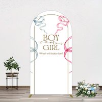 Aperturee Blue Pink Ribbon Boy Or Girl Baby Shower Arch Backdrop, 1.6 x 4 ft (0.5 x 1.2 m), 98.18 USD, arch backdrop kit, YMGD1Z84-AJ