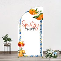 Aperturee Mediterranean Spritzy Thirty Birthday Half Moon Arch Backdrop, 1.6 x 4 ft (0.5 x 1.2 m), 98.18 USD, arch backdrop kit, YMGD1Z94YL-AJ