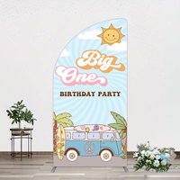 Aperturee Sunny Day Sky Big One Happy Birthday Half Moon Arch Backdrop, 1.6 x 4 ft (0.5 x 1.2 m), 98.18 USD, arch backdrop kit, YMGD2Z00YL-AJ
