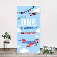 Aperturee Blue Sky One Year Has Flown By Birthday Rectangle Backdrop, 1.6 x 4 ft (0.5 x 1.2 m), 98.18 USD, arch backdrop kit, YMGD2Z03CF-AJ