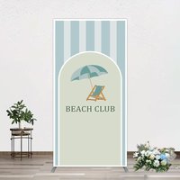 Aperturee Green Stripe Rectangle Beach Club Party Rectangle Backdrop, 1.6 x 4 ft (0.5 x 1.2 m), 98.18 USD, arch backdrop kit, YMGD2Z17CF-AJ